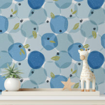 Gras moderne Blueberry Fruit Polka Dot Motif