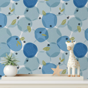 Papier Peint Gras moderne Blueberry Fruit Polka Dot Motif