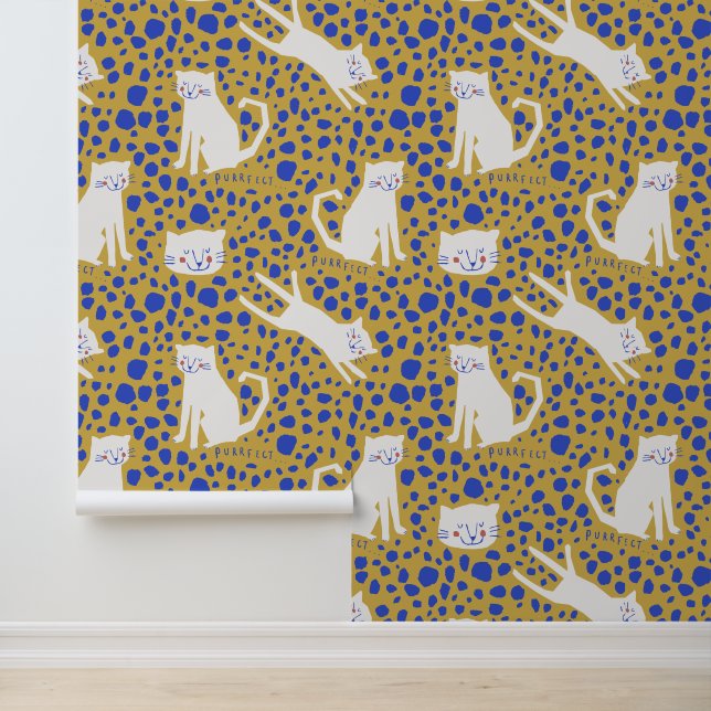 Papier Peint Gras moderne Empreinte de léopard Big Cat (Application)