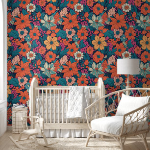 Papier Peint Gras motif floral moderne Peel et bâton