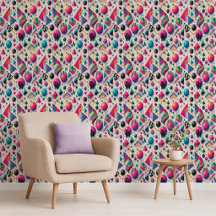 Papier peint gras néon géométrique Memphis rétro 9