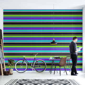 Papier peint Gras Violet, Aqua & Chartreuse