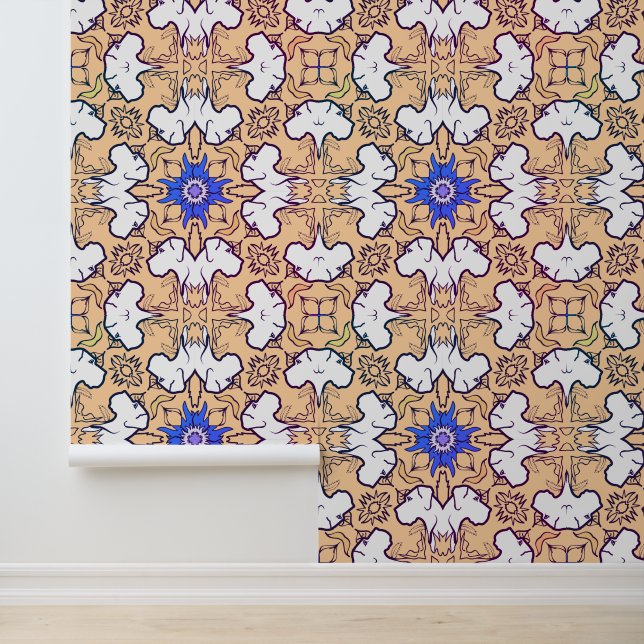 papier peint Great Dane blanc bleu  (Application)