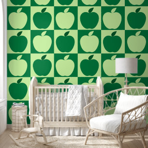 Papier Peint Green Apple Fruit Motif Salle de soins pour enfant