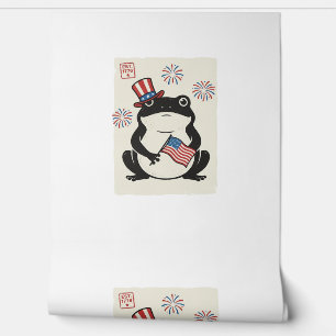 Papier Peint Grenouille patriotique gravure vintage vector art_