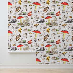 Papier Peint Grenouilles Vintages de champignons de la forêt su