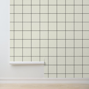 Papier Peint Grille 6 po blanche ivoire tendance