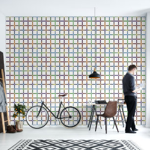 Papier Peint Grille arc-en-ciel colorée avec espace négatif