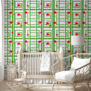Papier Peint Grille florale Geo Rainbow