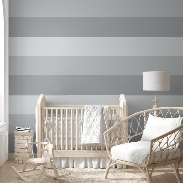 Papier Peint Gris argent rayé (Enfants)