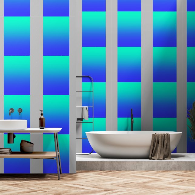 Papier Peint Gris bleu Aqua (Salle de bain)