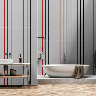 Papier Peint Gris de bande verticale rouge noir