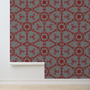 Papier Peint Gris et rouge