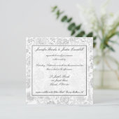 Papier peint gris Fleur Invitations de mariage (Debout devant)