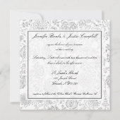 Papier peint gris Fleur Invitations de mariage (Devant)