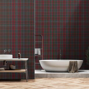 Papier Peint Gris foncé Noir Rouge Grand Tartan Plaid