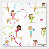 Papier Peint Gymnastique multicolore mignonne Motif pour enfant (Recto)