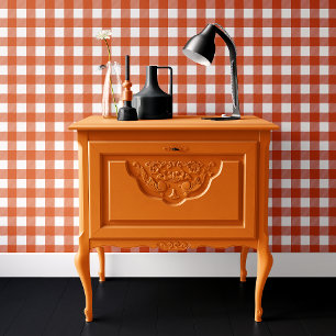 Papier Peint Halloween à carreaux orange et blanc Buffalo