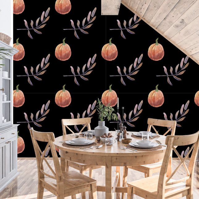 Papier Peint Halloween Citrouille et Feuille (Créateur téléchargé)