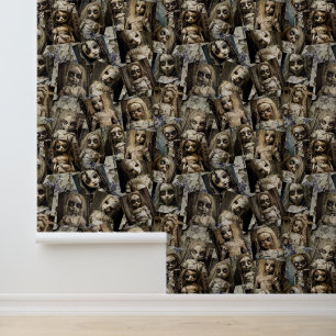 Papier Peint Halloween effrayant 80s Horreur Spooky Haunted Dol