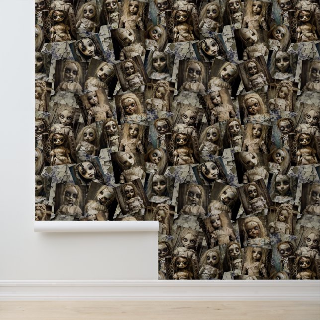 Papier Peint Halloween effrayant 80s Horreur Spooky Haunted Dol (Application)