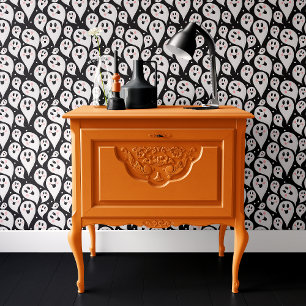 Papier Peint Halloween Fantôme Noir et Blanc Mignon