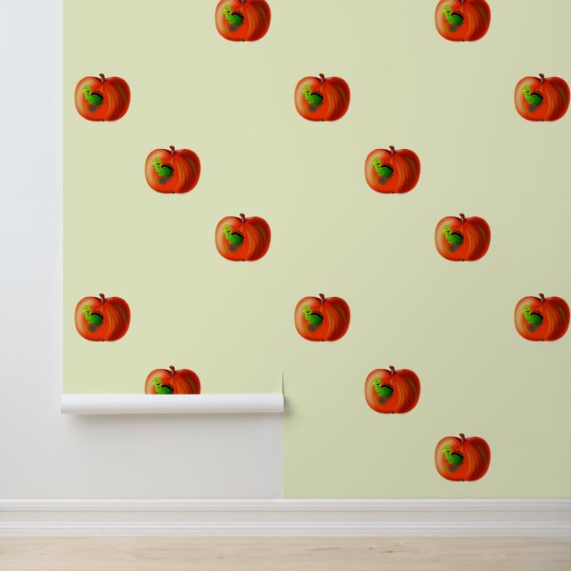 Papier Peint Happy Apple Worm Funny (Application)