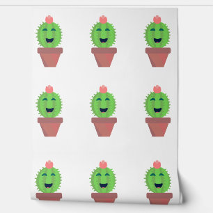 Papier Peint Happy Cactus Fun Caractère Succulent