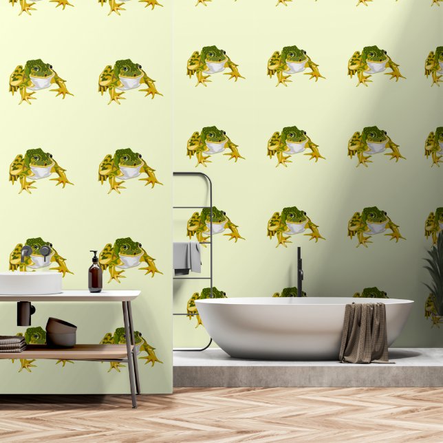 Papier Peint Happy Frog Funny (Salle de bain)
