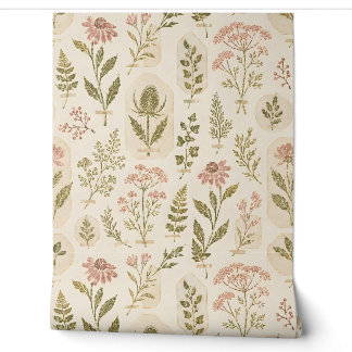 Papier Peint Herbium No 7 Botaniques Vintage Peel and Stick