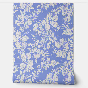 Papier Peint Hibiscus Pareau en détresse Hawaiian - Périwinkle