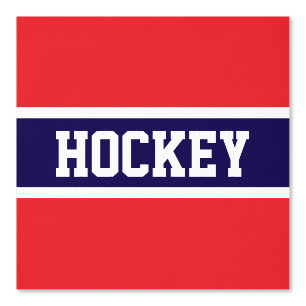 Papier Peint HOCKEY Athlète Bright Rouge Blanc Marine Bleu Stri