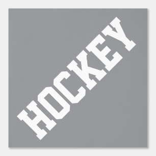 Papier Peint HOCKEY Blanc Fun Athlétique Slant Texte Sur Grey C