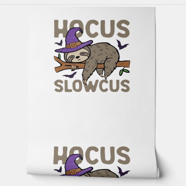 Papier Peint Hocus Slowcus Funny Halloween Sloth Classic T-Shir (Déroulement)