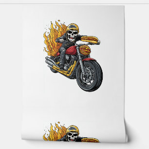 Papier Peint Hot Dog Rider - Funky Biker Skull