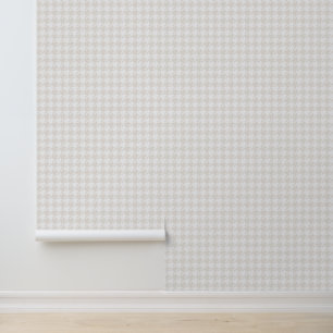 Papier Peint Houndstooth douce classique subtil beige blanc