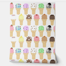 Ice Cream Cone Pattern Wall Paper