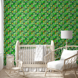 Papier Peint Icônes de la Saint-Patrick Motif sans couture