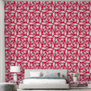 Papier Peint Illusion optique rouge et blanc – Moderne 