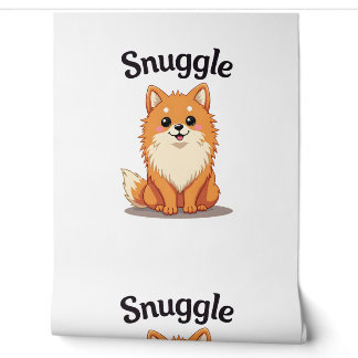 Papier Peint Illustration de chien mignon Pomeranian câlin vint