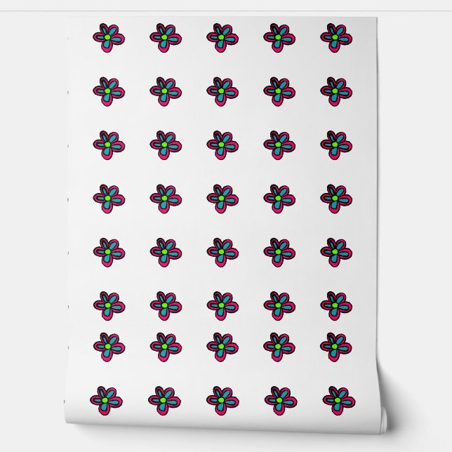 Papier Peint Illustration de fleurs (Déroulement)