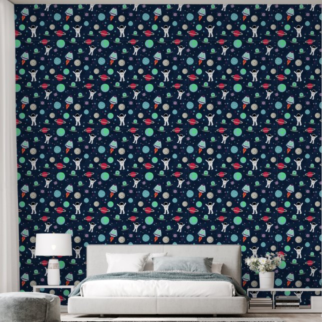 Papier Peint Illustration de motif spatial (Chambre à coucher)