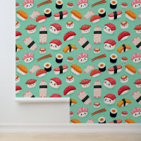 Illustration du Motif de Sushi Cute Kawaii
