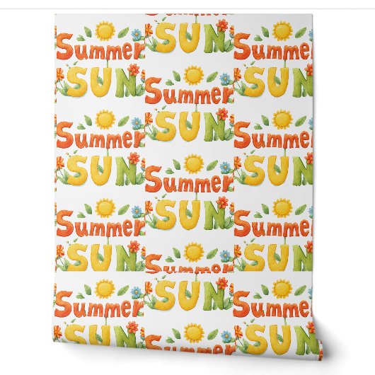 Papier Peint Illustration du soleil d'été (Déroulement)