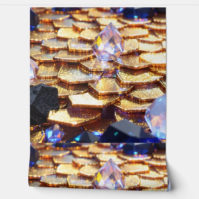 Papier Peint Imaginaire de luxe Gemstone Abstrait (Déroulement)