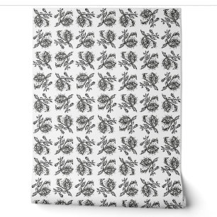 Papier Peint Imaginaire monstre plante dessin noir et blanc
