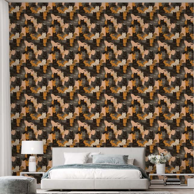 Papier Peint Impression camouflage de chat cool Décor de chambr (Chambre à coucher)