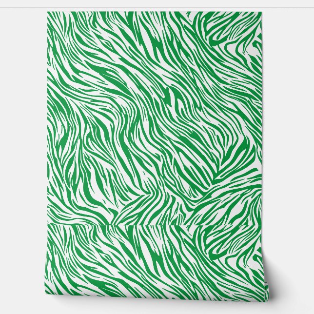 Papier Peint Impression moderne verte Zebra (Déroulement)
