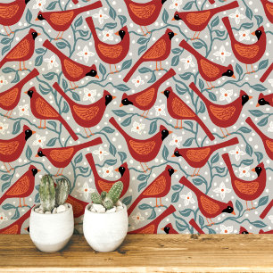 Papier Peint Impression sur bloc de Cardinal Bird Cornouiller d