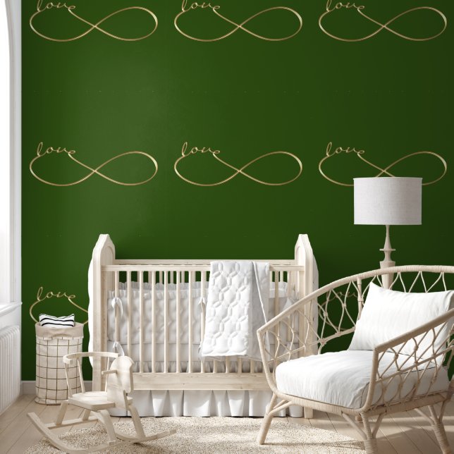 Papier Peint Infinity - Lemniscate AMOUR - doré (Enfants)